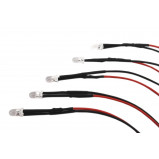 Dioda LED 5mm 12V DC zielona clear z przewodem 20cm