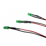 Dioda LED 5mm 12V DC zielona matowa z przewodem 20cm