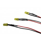 Dioda LED 5mm 12V DC żółta matowa z przewodem 20cm