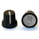 Gałka potencjometru czarna 16mm GC16 biała