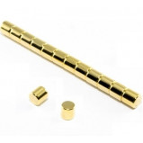 Magnes neodymowy okrągły 5x5mm złoty