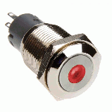 PBW-16BPD Przycisk wandaloodporny z punktem, monostabilny 2A 250V klawisz płaski podś czerw-zielone